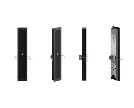 K-Array Vyper KV25R II Ultra-flat, 25cm-long, aluminum line array element with 4x1" cones, in-wall mounting version (Black) - Creation Networks