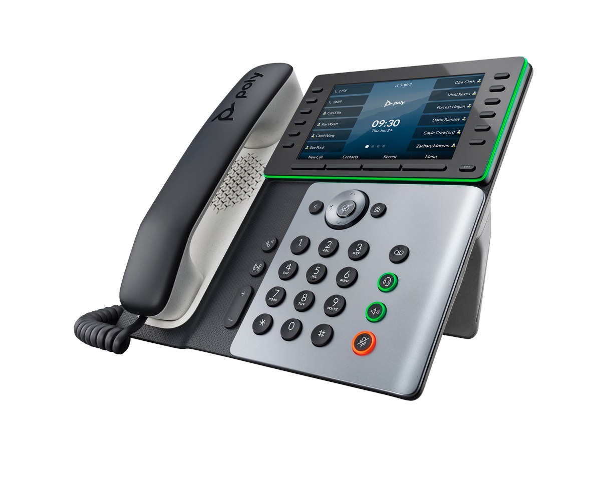 Poly Edge E550 IP Phone and PoE-enabled GSA/TAA Poly Voice Poly