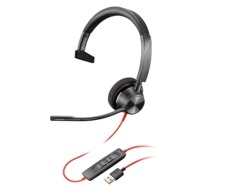 Poly Blackwire 3310 Microsoft Teams Certified Headset +USB-C/A Adapter TAA Poly Headset Poly