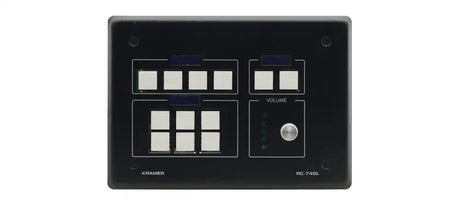 Kramer RC-74DL(B) 12–Button Ethernet and KNET™ Control Keypad with Knob and Displays (US, Black) - Creation Networks