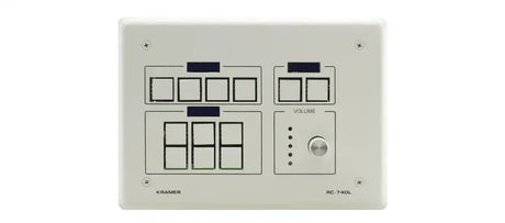 Kramer RC74DLW 12–button Ethernet and KNET Control Keypad with Knob and Displays (US, White) - Creation Networks