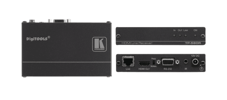Kramer TP-580R 4K60 4:2:0 HDMI HDCP 2.2 Receiver with RS232 & IR over LongReach HDBaseT - Creation Networks