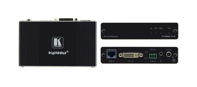 Kramer TP-580RD 4K60 4:2:0 DVI HDCP 2.2 Receiver with RS–232 & IR over Long–Reach HDBaseT - Creation Networks