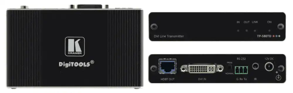 Kramer TP-580TD 4K60 4:2:0 DVI HDCP 2.2 Transmitter with RS–232 & IR over Long–Reach HDBaseT - Creation Networks
