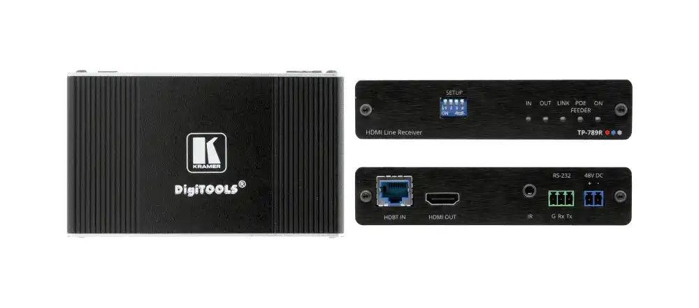 Kramer TP-789R 4K60 4:2:0 HDMI Bidirectional PoE Receiver with RS–232 & IR over Long–Reach HDBaseT - Creation Networks