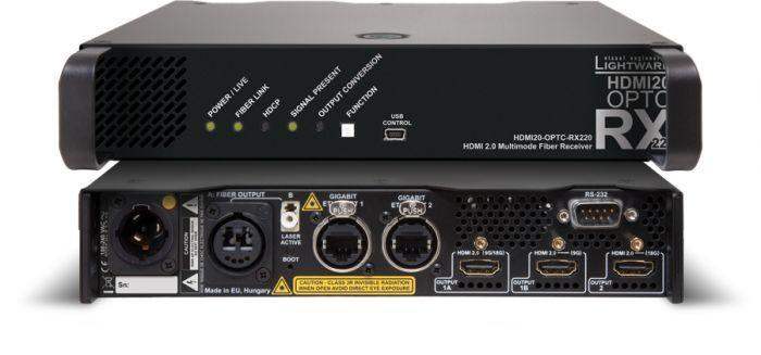 Lightware HDMI20-OPTC-RX220-PCN HDMI 2.0 Full 4K Fiber Optical Extender with Gigabit Ethernet - 91550004 - Creation Networks
