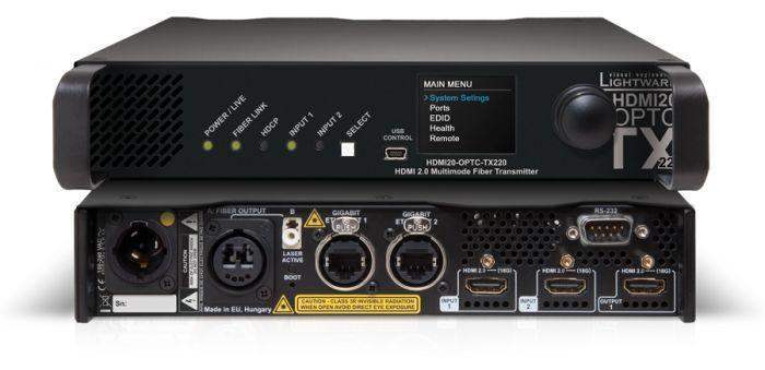 Lightware HDMI20-OPTC-TX220-PCN HDMI 2.0 Full 4K Fiber Optical Extender with Gigabit Ethernet - 91550003 - Creation Networks