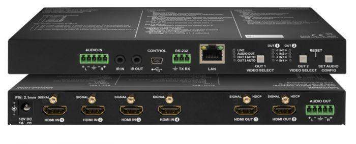 Lightware MMX4x2-HDMI 4x2 HDMI Matrix Switcher with Breakaway Analog Audio - 91310034 - Creation Networks