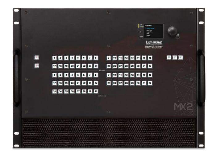 Lightware MX2-32x32-DH-16DPi-A-R Full 4K Matrix Switcher with Mixed DisplayPort and HDMI Input Ports - 91310070 - Creation Networks