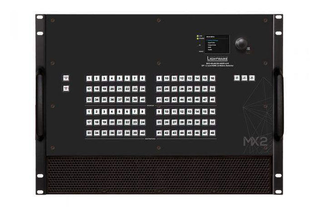 Lightware MX2-48x48-DH-48DPio-A-R Full 4K Matrix Switcher with 48x48 DisplayPort 1.2 Input and HDMI 2.0 Output Ports - 91310074 - Creation Networks