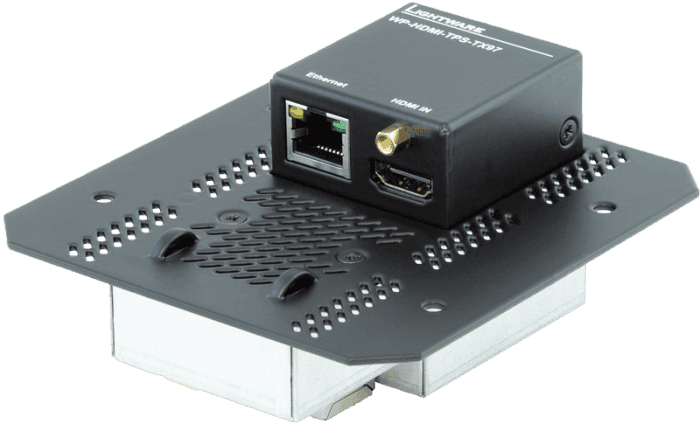 Lightware WP-HDMI-TPS-TX97-FP-8AT Wallplate (WP) TPS Extender for Single CATx Cable with PoE - 91540090 - Creation Networks
