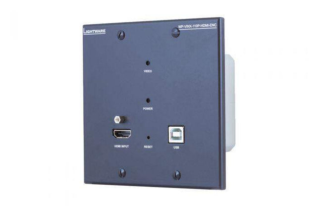 Lightware WP-VINX-110P-HDMI-ENC Wallplate AV Over IP Scaling Multimedia Extender with USB K+M and PoE support (Black) - 91810023 - Creation Networks