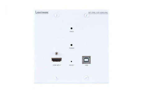 Lightware WP-VINX-110P-HDMI-ENC Wallplate AV Over IP Scaling Multimedia Extender with USB K+M and PoE support (White) - 91810024 - Creation Networks
