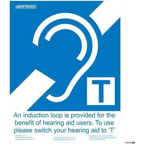 Listen Tech Hearing Loop Sign (Small) - GG00002 - Creation Networks