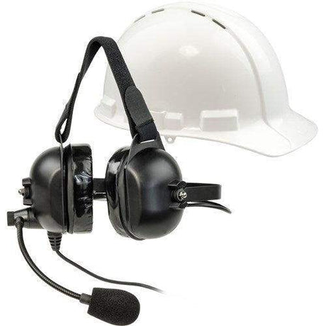 Listen Tech LA-455 Headset 5 - Dual over ear w/noise cancelling Boom Mic used w/Hard Hat - Creation Networks