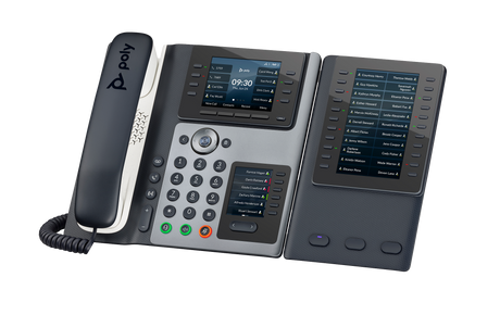 Poly Edge E400 IP Phone and PoE-enabled with Power Supply Poly Voice Poly