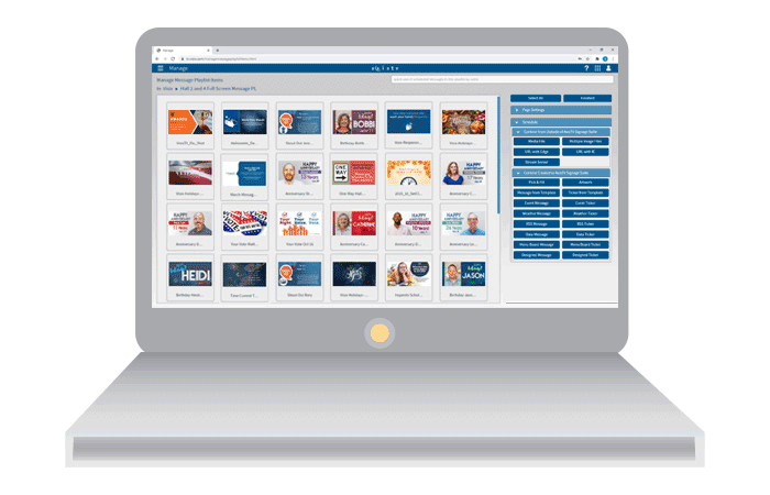On-premise digital signage software managing 40-49 displays