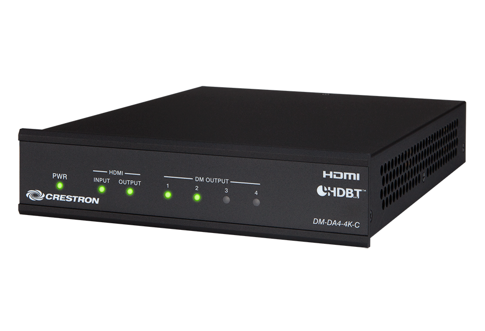 Crestron DM-DA4-4K-C 1:4 4K HDMI® to DM 8G+® & HDBaseT® Splitter Speakers Crestron