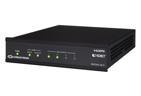 Crestron DM-DA4-4K-C 1:4 4K HDMI® to DM 8G+® & HDBaseT® Splitter Speakers Crestron