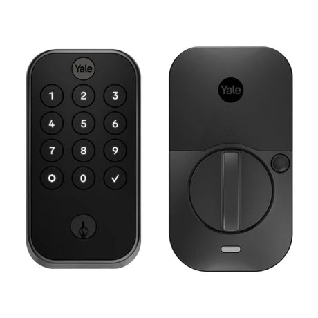 Crestron CLK-YL-YRD614-CR2-BSP – Yale Pro 2 Push Button Deadbolt, Black Suede Door Hardware Crestron
