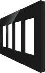 Crestron CM2-FP-G4-B-S – Cameo 2 Faceplate, 4-Gang, Black Smooth Crestron