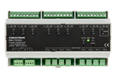 Crestron DIN-1TSTAT8 – 8-Zone Radiant Heat Thermostat, DIN Rail Mount Automation Control Modules Crestron