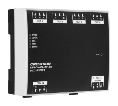 Crestron DIN-GWDL-SPLTR – Digital Lighting Splitter, 4-Channel, DIN Rail Mount Automation Modules Crestron