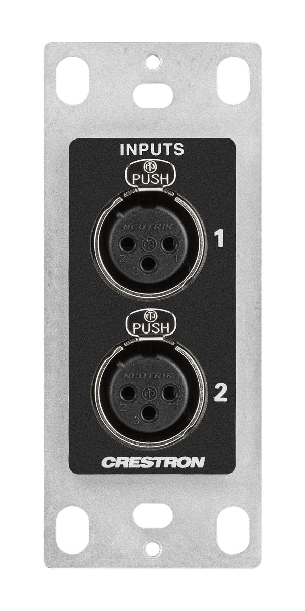 Crestron DM-NAX-2XLRI-1G DM NAX® Audio-over-IP Wall Plate with XLR, Black, 1‑Gang