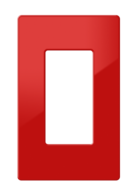 Crestron FP-G1-RED-S – Decorator Faceplate, 1-Gang, Red Smooth Wall Boxes Crestron