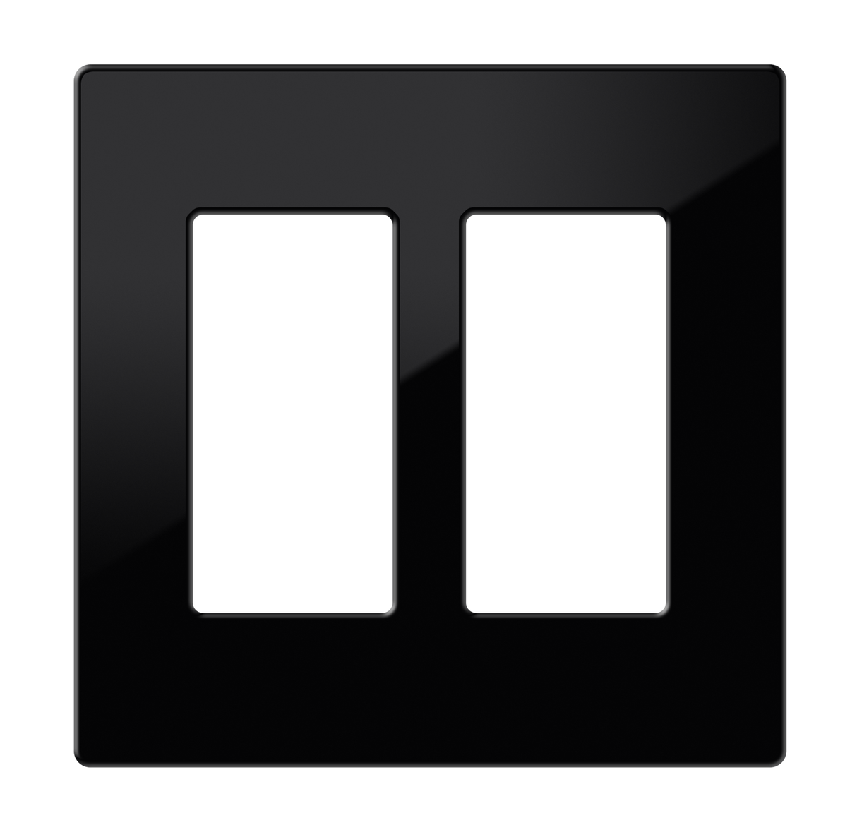 Crestron FP-G2-B-S – Decorator Style Faceplate, 2-Gang, Black Smooth Wall Boxes Crestron
