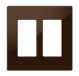 Crestron FP-G2-BRN-S – 2-Gang Decorator Faceplate, Brown Smooth Wall Boxes Crestron