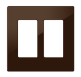 Crestron FP-G2-BRN-S – 2-Gang Decorator Faceplate, Brown Smooth Wall Boxes Crestron