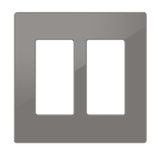 Crestron FP-G2-GRY-S – Decorator Style Faceplate, 2-Gang, Gray Smooth Wall Boxes Crestron