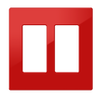 Crestron FP-G2-RED-S – Decorator Style Faceplate, 2-Gang, Red Smooth Wall Boxes Crestron