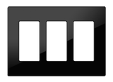 Crestron FP-G3-B-S – 3-Gang Decorator Faceplate, Black Smooth Wall Boxes Crestron
