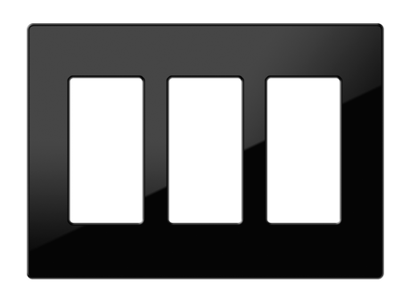 Crestron FP-G3-B-S – 3-Gang Decorator Faceplate, Black Smooth Wall Boxes Crestron