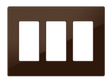 Crestron FP-G3-BRN-S – Decorator Style Faceplate, 3-Gang, Brown Smooth Wall Boxes Crestron