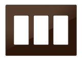 Crestron FP-G3-BRN-S – Decorator Style Faceplate, 3-Gang, Brown Smooth Wall Boxes Crestron