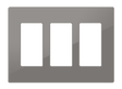 Crestron FP-G3-GRY-S – Decorator Style Faceplate, 3-Gang, Gray Smooth Wall Boxes Crestron