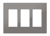 Crestron FP-G3-GRY-S – Decorator Style Faceplate, 3-Gang, Gray Smooth Wall Boxes Crestron