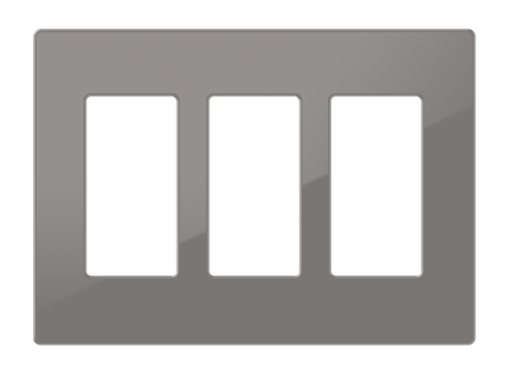 Crestron FP-G3-GRY-S – Decorator Style Faceplate, 3-Gang, Gray Smooth Wall Boxes Crestron