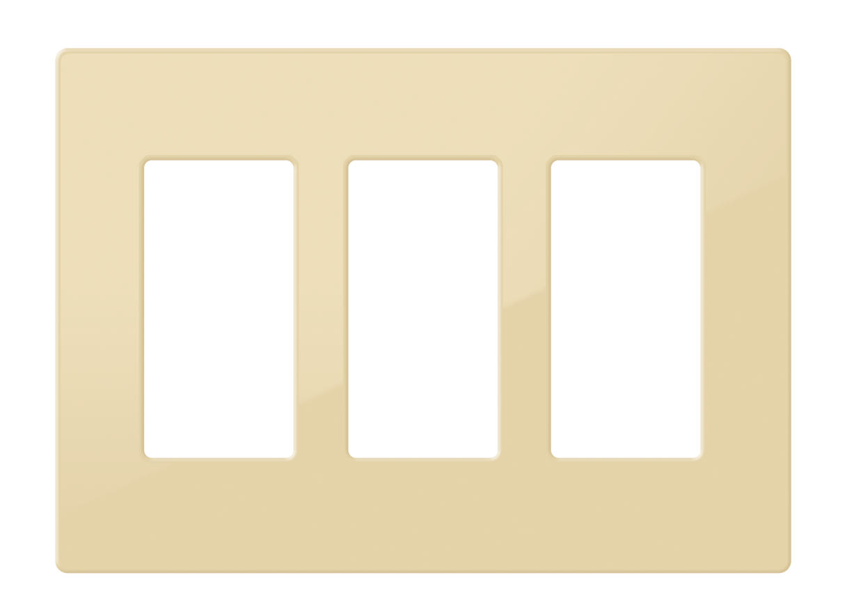 Crestron FP-G3-IVR-S – 3-Gang Decorator Faceplate, Ivory Smooth Wall Boxes Crestron