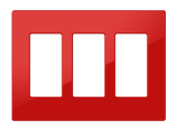 Crestron FP-G3-RED-S – Decorator Style Faceplate, 3-Gang, Red Smooth Wall Boxes Crestron