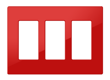 Crestron FP-G3-RED-S – Decorator Style Faceplate, 3-Gang, Red Smooth Wall Boxes Crestron