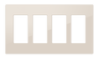 Crestron FP-G4-A-S – Decorator Style Faceplate, 4-Gang, Almond Smooth Wall Boxes Crestron