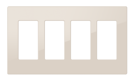 Crestron FP-G4-A-S – Decorator Style Faceplate, 4-Gang, Almond Smooth Wall Boxes Crestron