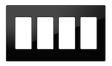 Crestron FP-G4-B-S – Decorator Faceplate, 4-Gang, Black Smooth Wall Boxes Crestron