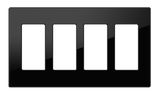 Crestron FP-G4-B-S – Decorator Faceplate, 4-Gang, Black Smooth Wall Boxes Crestron