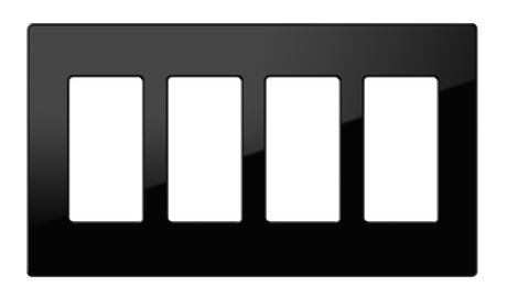 Crestron FP-G4-B-S – Decorator Faceplate, 4-Gang, Black Smooth Wall Boxes Crestron