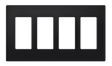 Crestron FP-G4-B-T – 4-Gang Decorator Faceplate, Black Textured Wall Boxes Crestron